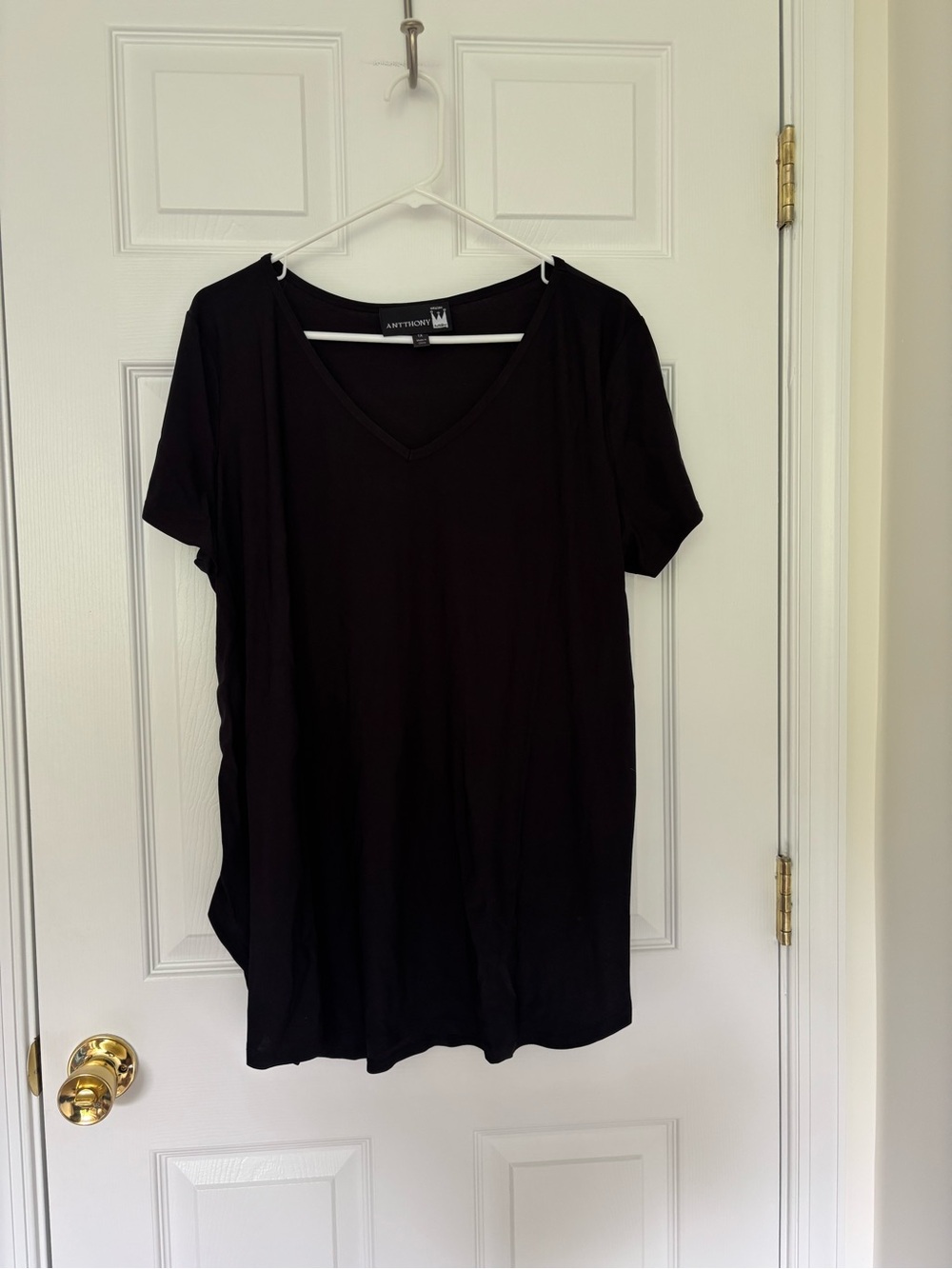 Antthony Black V-Neck Short Sleeve Top